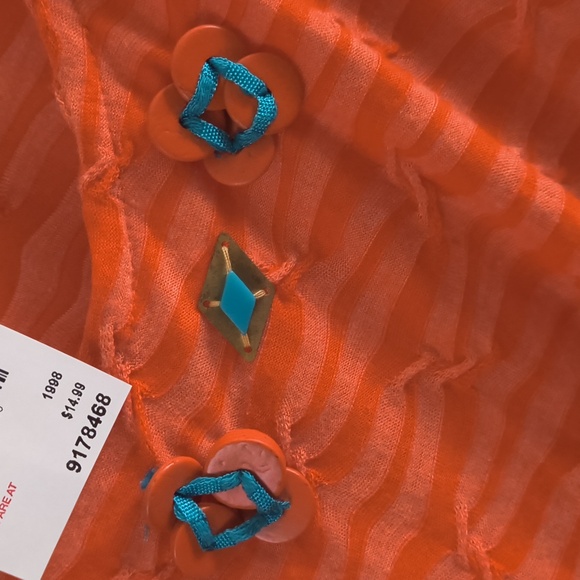 Orange Patterned Women's Top - Picture 6 of 6